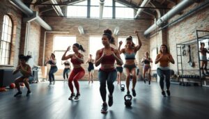 Functional Training - Frau in Sporthalle beim Workout