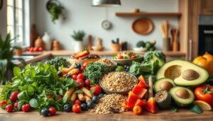 Bild mit Superfood - Obst, Gemüse Vollkorn