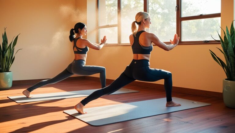 Zwei Frau machen Yoga