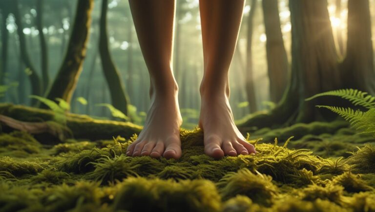 Grounding - Erdung mit den Füßen am Waldboden