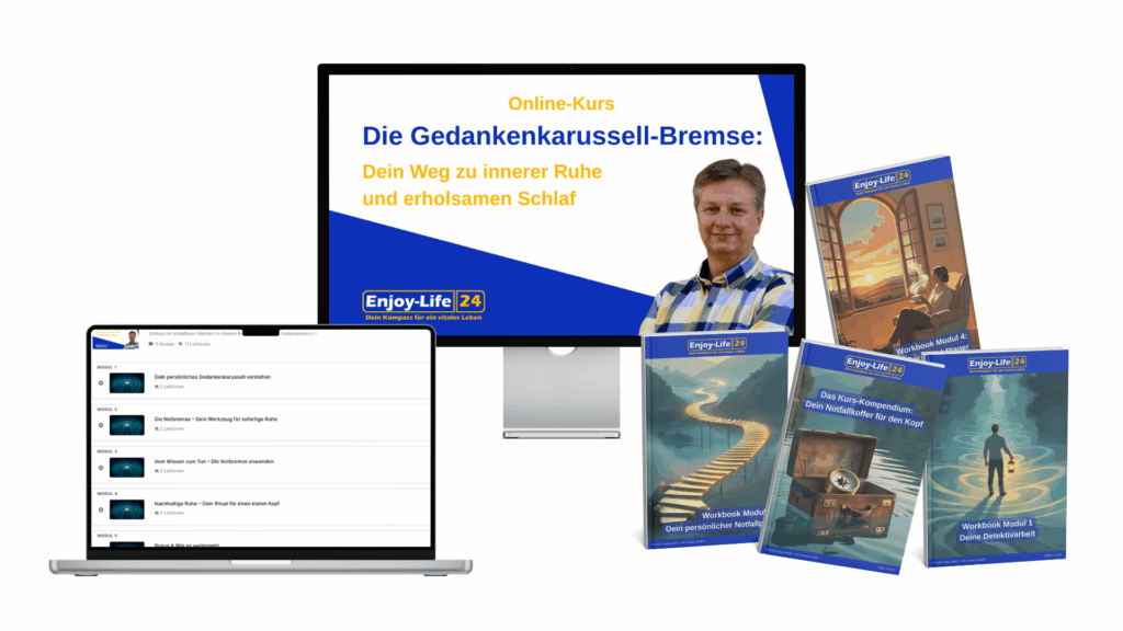 Die Gedankenkarussell-Bremse: Dein Weg zu innerer Ruhe und erholsamen Schlaf